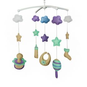 Purple Green Baby Toys Baby Crib Mobile Infant Room Nursery Decor Hanging Musical Mobile Crib Toy