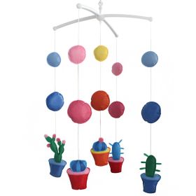 Baby Crib Mobile Colorful Cactus Handmade Musical Mobile Baby Shower Gift Nursery Decor