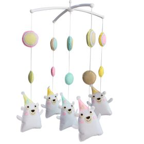 Cute White Bears Baby Crib Mobile Infant Room Hanging Musical Mobile Crib Toy Nursery Decor for Girls Boys