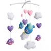 Lovely Blue Purple Birds Handmade Baby Crib Mobile Boys Girls Musical Mobile Infant Nursery Hanging Toy