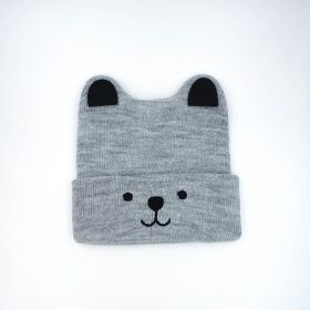 New Grey Baby Bear Ear Knit Hat