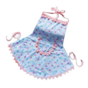 Sleeveless Baby Eating Smock Apron Inner Waterproof Kids Bib Baby Painting Shirt,Blue Pink Flowers 1-4T