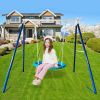 Metal Swing Stand With Saucer Outdoor Playground Metal Swing Set For Kids Outdoor Play Equipment