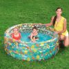 59x21in Inflatable Swimming Pool Blow Up Family Pool For 3 Kids Foldable Swim Ball Pool Center