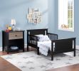 Connelly Reversible Panel Toddler Bed Black/Vintage Walnut