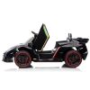 LEADZM Lamborghini Poison Small Dual Drive 12V 4.5AH with 2.4G Remote Control Sports Car Electric Car Black