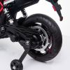 12V Aprilia Licensed Kids Ride On Motorcycle, 4-wheel Electric Dirt Bike with Spring Suspension, LED Lights, USB, MP3, Black