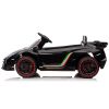 LEADZM Lamborghini Poison Small Dual Drive 12V 4.5AH with 2.4G Remote Control Sports Car Electric Car Black