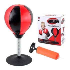 Boxing Punching Bag With Stand Freestanding Punching Bag Children Boxing Equipment Kids Boxing Set Toy Gift For Boys Girls Ages (Color: Red)