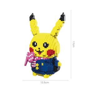 Pokémon Anime Cartoon Model Decoration Mini Diamond Particle Building Blocks Pikachu Building Blocks Assembled Educational Toys (Color: JM-9086)