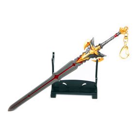 Genshin Impact Anime Sword Model Weapon Set Toy Tartaglia Ganyu Venti Klee ZhongLi Diluc Xiao AlloyKeychain Collection Keychain (Color: 21-21cm)