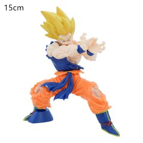 Dragon Ball Z Son Goku Sun Gohan Battle Damaged Cartoon Version Super Saiyan Doll Collection Model Toy Children's Gift (Color: 15CM)