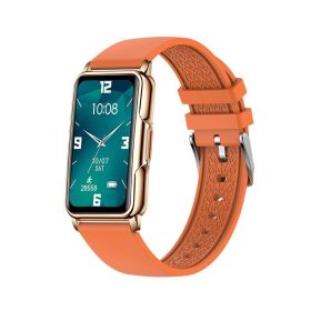 H80 smart bracelet 1.47 inch screen sports smart bracelet Bluetooth watch is applicable to Apple watch (colour: Golden Orange English)