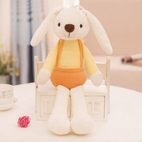 Easter Bunny Plush Toy Cute Dangle Ear Rabbit Doll Pillow Children's Gift (Color: Yellow Clothes)