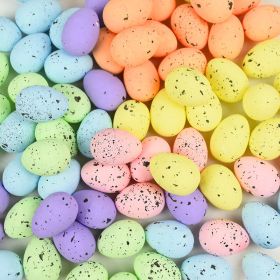 20pcs Foam Easter Eggs; Happy Easter Decorations; Painted Bird Pigeon Eggs; DIY Craft; Kids Gift; Home Decor; Easter Party Supplies (Color: Mix)