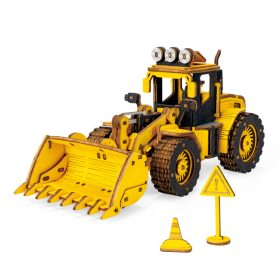 ROKR Engineering Vehicle Model Series 3D Wooden Puzzle (5 Kits) (Style: Bulldozer)