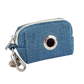 Waste Bag Holder -Beige Plaid (Color: Dark Denim)