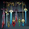 Genshin Impact Anime Sword Model Weapon Set Toy Tartaglia Ganyu Venti Klee ZhongLi Diluc Xiao AlloyKeychain Collection Keychain