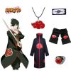 Naruto Cosplay Costume Props Ring; Gloves Red Cloud Robe Cloak Kimono Akatsuki Headband Kunai Suit Adult Child Cos Gift