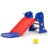 3 in 1 Freestanding Toddler Slide;  Indoor Outdoor Playground with Basketball Hoop and Ball for Kids Under 3 Years