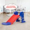 3 in 1 Freestanding Toddler Slide;  Indoor Outdoor Playground with Basketball Hoop and Ball for Kids Under 3 Years