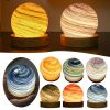 USB Fantasy Rainbow Planet Light Astronomical Ornaments Desktop Decorative Lights Art Crafts Wooden Case Gifts for Wedding Party