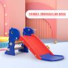 3 in 1 Freestanding Toddler Slide;  Indoor Outdoor Playground with Basketball Hoop and Ball for Kids Under 3 Years